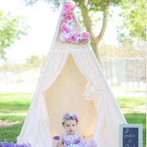 Cream Canvas Teepee Kids Teepee, play teepee, Kids Play Tent, Childrens Play House, Tipi,Kids Room Decor