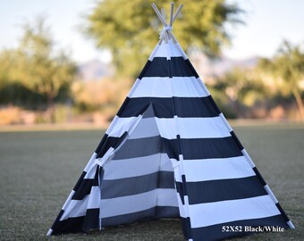 Stripe Canvas Adult/Kids Teepee, Kids Play Tent, Childrens Play House, Tipi,Kids Room Decor