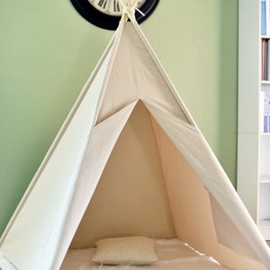 On Sale: Natural Canvas Plain Teepee, Kids Teepee with poles, Play Tent, Play House, Tipi,Room Decor