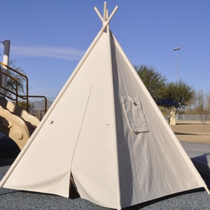 Zipped Canvas Plain Kids Teepee, Kids Play Tent, Childrens Play House, Tipi,Kids Room Decor