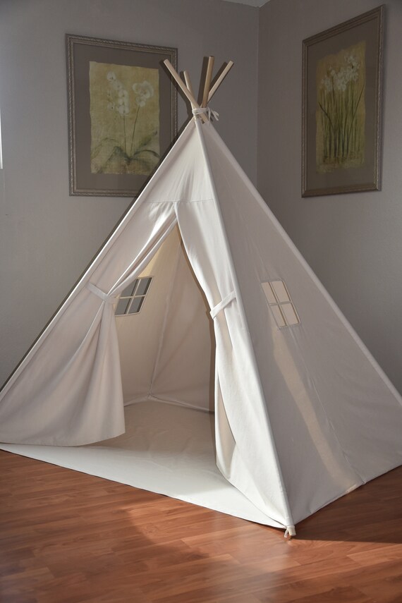 Bed Teepee Natural Canvas Bed Teepee Kids Play Tent Childrens Play House Tipi Kids Room Decor