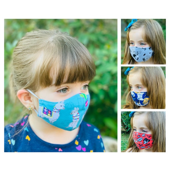 Face Mask Kids Reusable And Washable Pattern Fabric Made Etsy