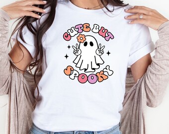 Cute But Spooky Crewneck Shirt-Cute Halloween Mom Woman shirt-Cute Spooky Halloween Shirt-Cute Ghost Spooky Shirt-Ghost Halloween Shirt-Boo