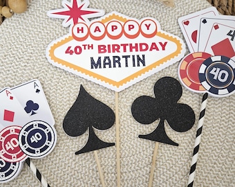 Las Vegas Casino Poker birthday centerpiece picks-Vegas Casino Poker birthday picks-Vegas Spade Club picks-Gambling Vegas party-Vegas theme