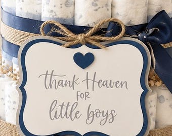Thank Heaven for little boys diaper tag-Baby Boy Shower Tags-Its A Boy diaper tag-Thank Heaven for little boys-Baby boy diaper sign-Boy Sign