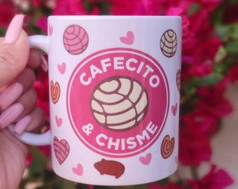 Cafecito & chisme mug-Cafecito y chisme mug-Spanish coffee funny mug-Latinx coffee mug-Pan dulce mug-cafecito mug-Mexican funny mug-Chisme