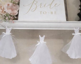 Wedding dress banner-Bridal gown garland-Dress banner-Bridal shower banner-Bridal banner-Wedding banner-wedding gown dress banner-Gown dress