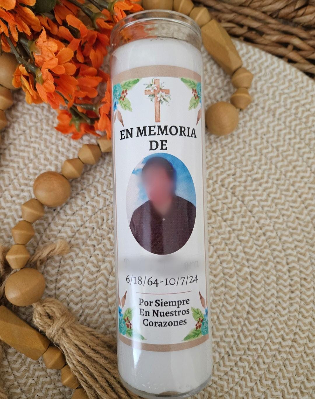 Tall Memorial Cylander Candle-personalized Candle-in Loving Memory Wax ...