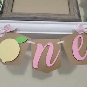 One Lemonade girl banner-One pink lemonade banner-Lemon highchair banner-One Lemon banner-Lemon theme banner-Lemon birthday-Lemonade party