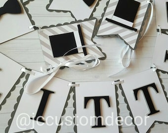 Little Man Banner-Little Man Baby Shower Banner-Little Man Birthday Banner-Bow Tie Top Hat Banner-Boy baby shower banner-Its A Boy Banner