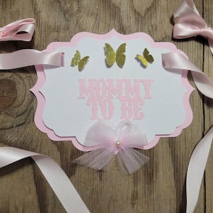 Butterfly Mommy to be Daddy to be chair sign-Butterfly mommy to be sign-Butterfly chair sign-Butterfly theme shower chair sign-Mommy daddy