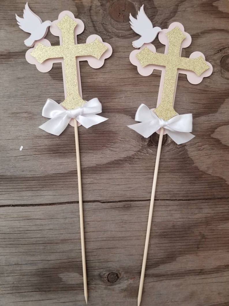Baptism Girl Cross Dove Centerpiece-communion | Etsy