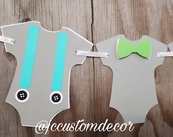 Little Man Bodysuit Banner-Bowtie boy banner-Suspender bowtie baby banner-Little man theme banner-Little man baby shower theme-It’s A boy