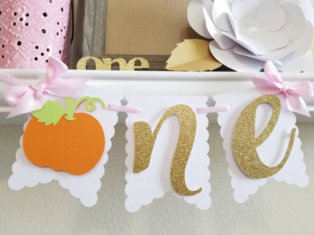 One Pumpkin Banner-little Pumpkin Banner-one Pumpkin Girl | Etsy