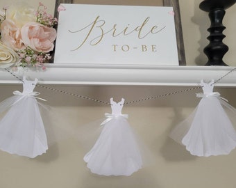 Wedding dress banner-Bridal gown garland-Dress banner-Bridal shower banner-Bridal banner-Wedding banner-wedding gown dress banner-Gown dress