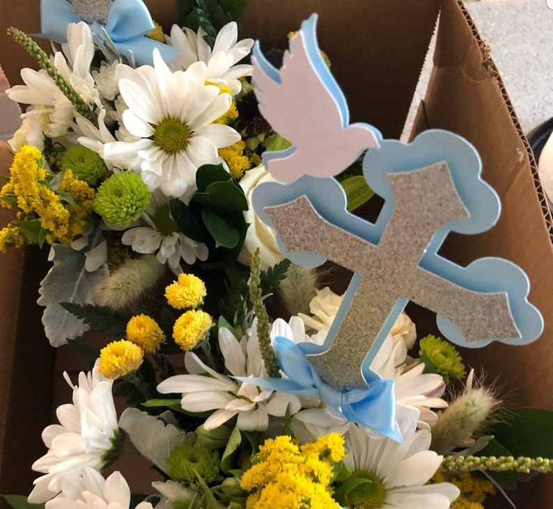 Baptism Boy Cross Dove Centerpiece-communion - Etsy