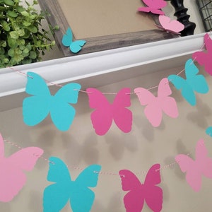 Butterfly garland-Butterfly garland banner-Butterfly birthday garland- butterfly theme birthday-Birthday garland-Butterfly decorations