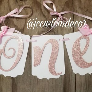 One Glitter Girl highchair banner-One highchair banner-One girl banner-First birthday banner-Girl one highchair banner-One glitter banner
