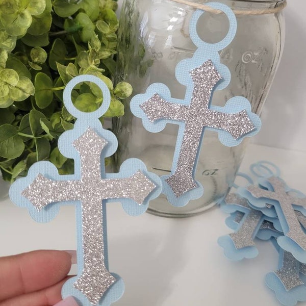 Baptism centerpiece tags-cross tags-cross centerpieces-crosses-communion cross centerpiece-cross jar tags-cross diy-bautizo centerpiece