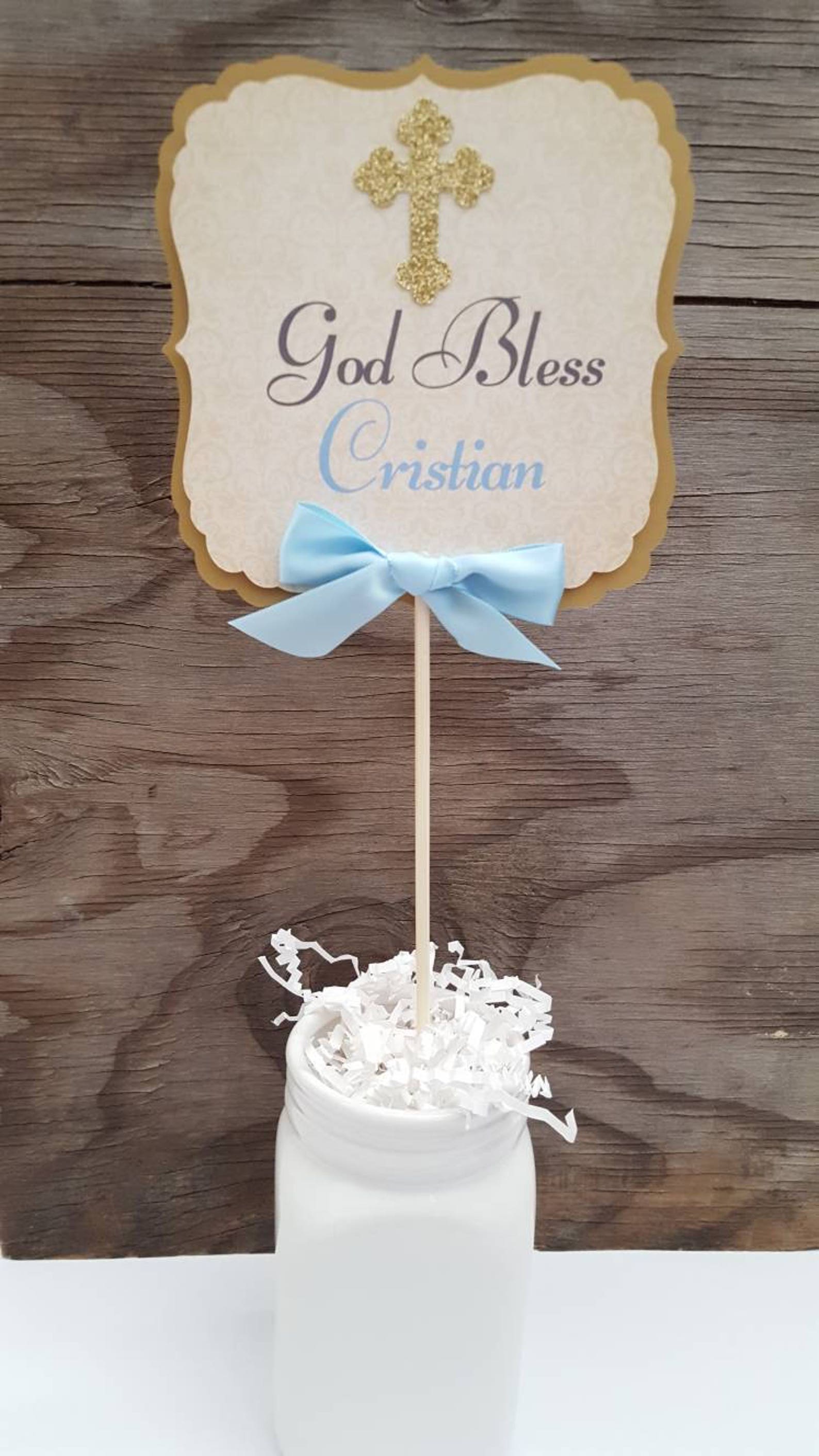 Baptism Boy Girl Centerpiecebaptism Etsy