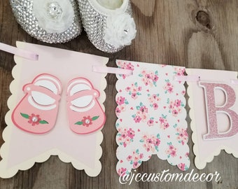 Shabby Chic Baby Girl Banner-Shabby Chic girl Banner-Its A Girl Banner-Onesie Baby Girl Banner-Girl Baby Shower Banner-Girl Baby Shower-baby