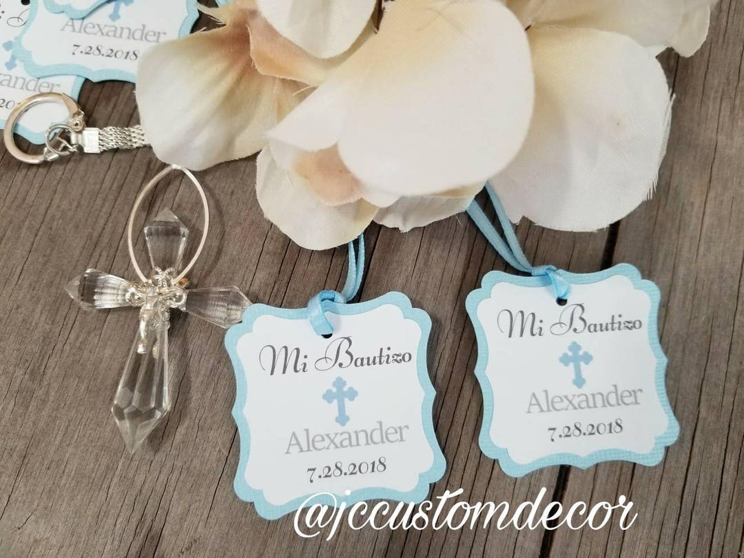 Personalized Mi Bautizo Favor Tags-baptism Favor Tags-mi Bautizo Favor ...