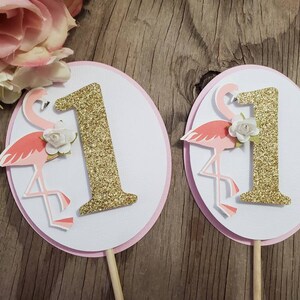 Flamingo birthday centerpiece-flamingo party centerpiece-flamingo age centerpiece-flamingo cake topper-flamingo age cake topper-Flamingo one