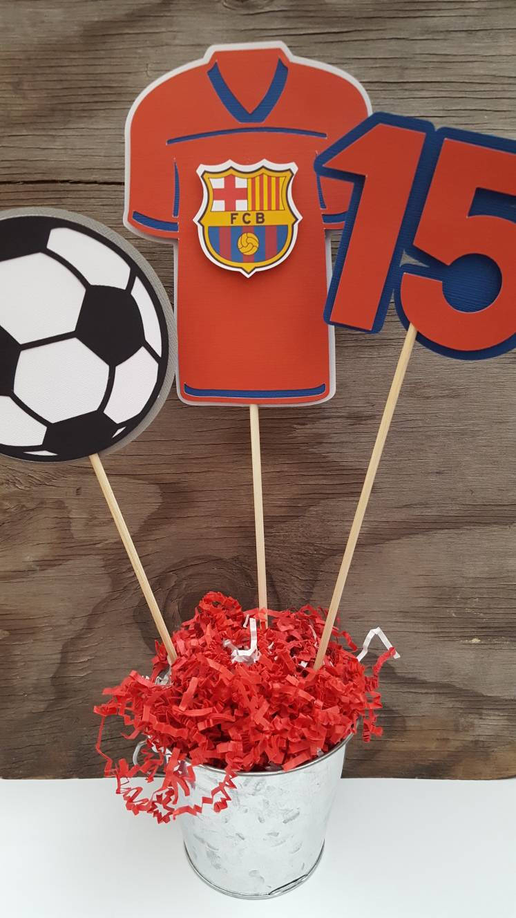 Soccer Ball Birthday Centerpiecesoccer Ball Pickssoccer Etsy
