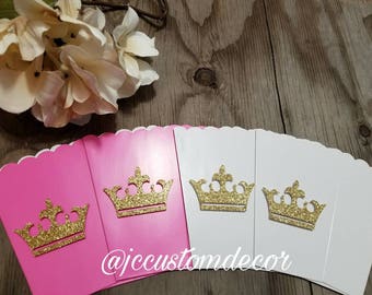 Princess Crown Tiara favor boxes-Pink Gold Princess favor box-Princess Favor Box-Princess baby shower Birthday favor boxes-Tiara Crown Boxes