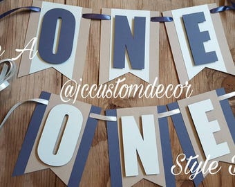 One Boy Highchair Banner-One boy birthday banner-One banner-boy first birthday highchair banner-boy first birthday banner-one theme banner