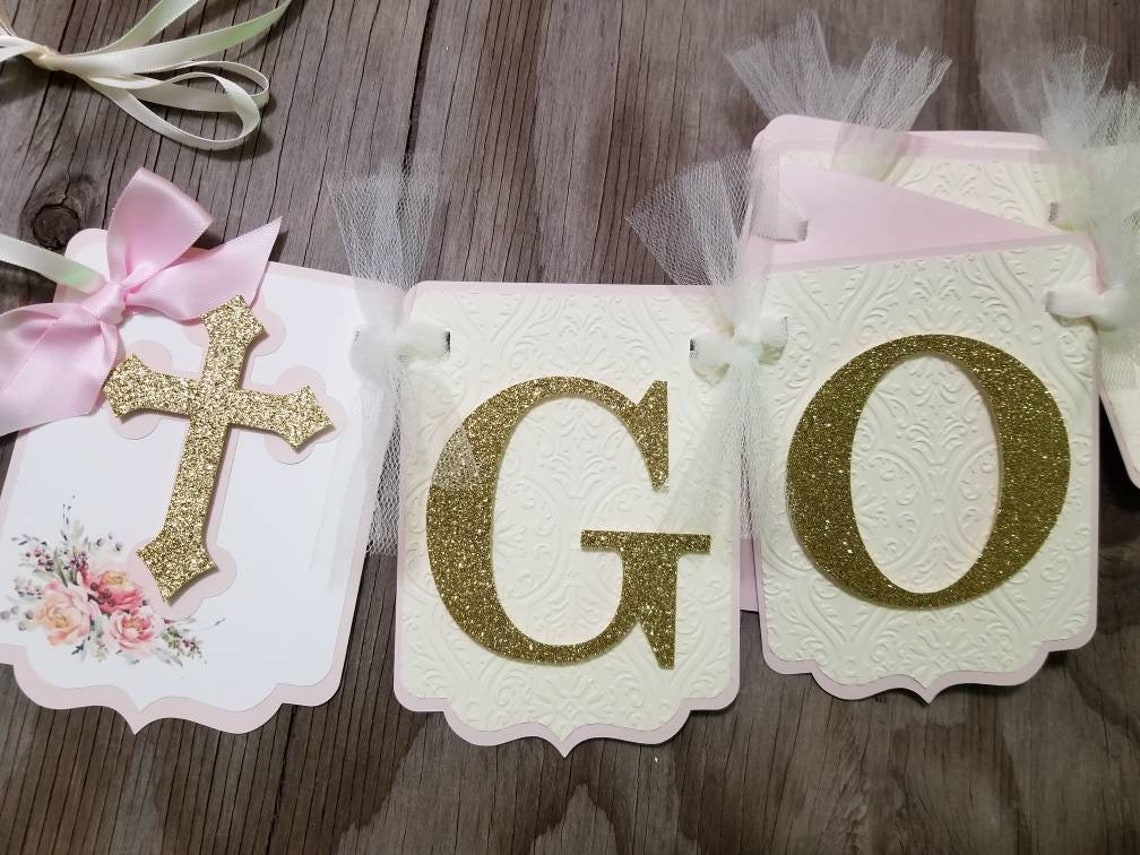 Baptism Banner Girl Baptism BannerChristening Etsy