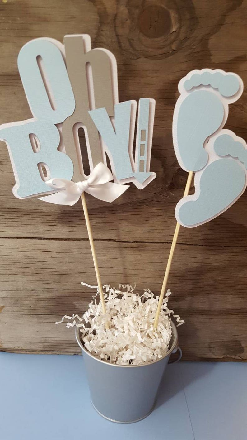 Baby Shower Centerpiece Boy CenterpieceOh BoyIts A boy Etsy