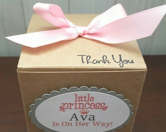 Personalized Little Princess Baby Shower Favor Treat Box-Little Princess baby shower-Little Princess Theme-Princess Baby Girl Favor Box-Girl