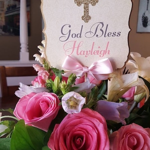 Baptism Boy Girl Centerpiece-Communion Centerpiece-Baptism Centerpiece-Cross Centerpiece-Christening  Centerpiece- MiBautizo Centerpiece