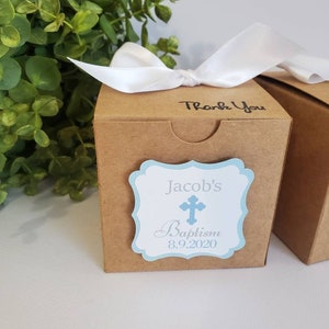Personalized Boy Girl Baptism Christening Favor Treat Boxes-Baptism Christening Favor Box- Kraft Baptism Favor Boxes-Baptism Favors Custom
