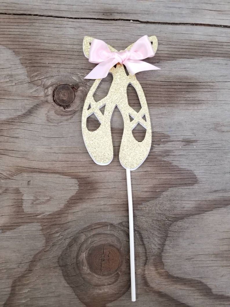 Ballerina Cake topper-Ballerina slippers cake topper-Ballerina theme cake topper-Ballerina Birthday cake topper-Glitter ballerina topper