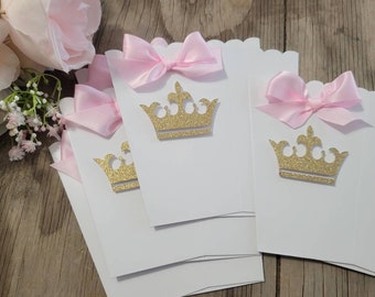 Princess Crown Tiara favor boxes-Pink Gold Princess favor box-Princess Favor Box-Princess baby shower Birthday favor boxes-Tiara Crown Boxes