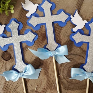 Baptism Boy Cross Dove Centerpiece-communion Centerpiece-boy Baptism ...