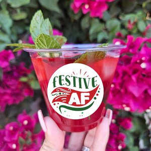 Festive AF Holiday Party cups-Festive AF Christmas Party cups-Festive AF Company party cups-Festive af Plastic Cups-Holiday Drinkware-af cup