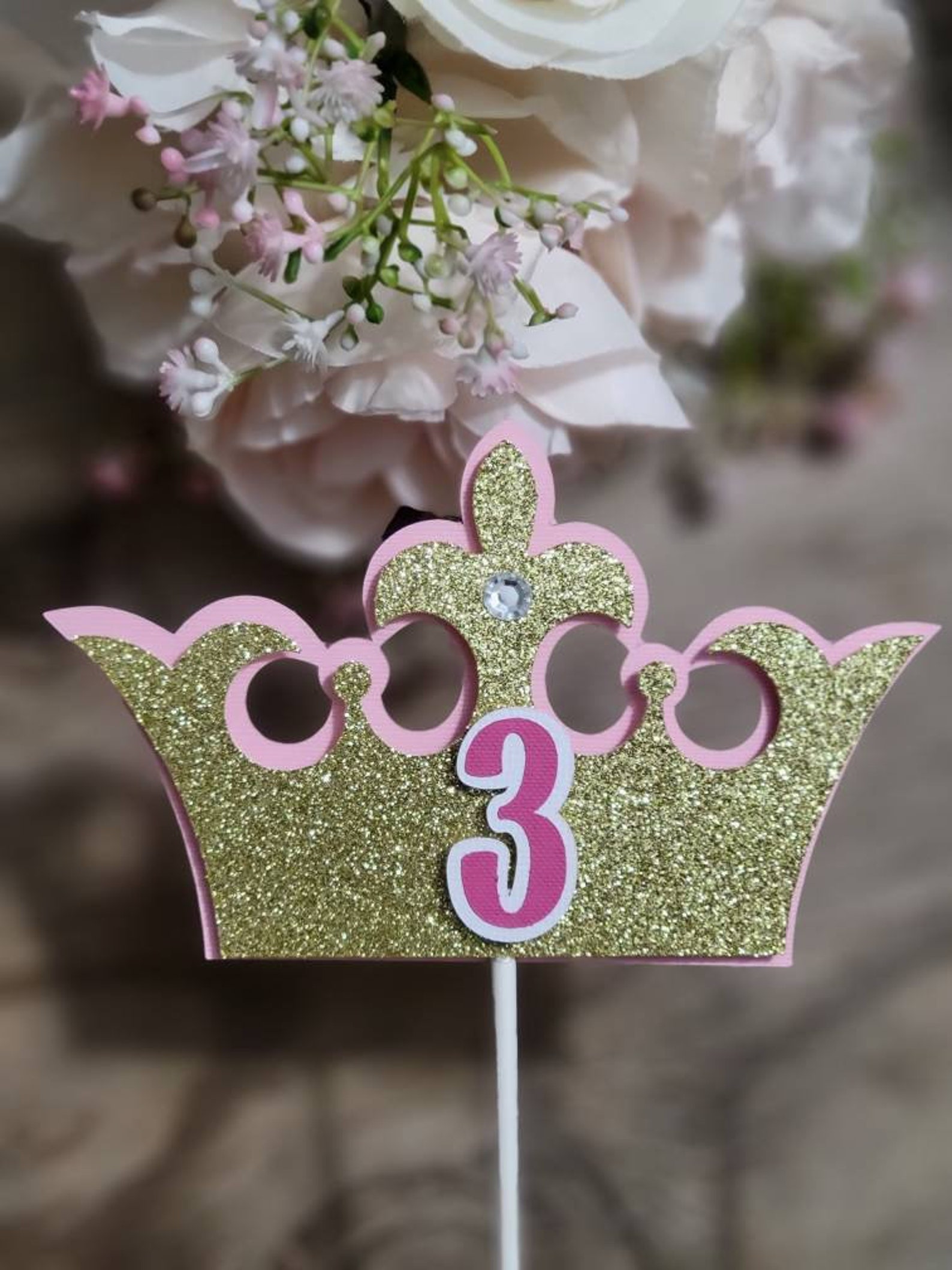 Princess Birthday Tiara Cake Topper-princess Age Cake Topper-princess ...