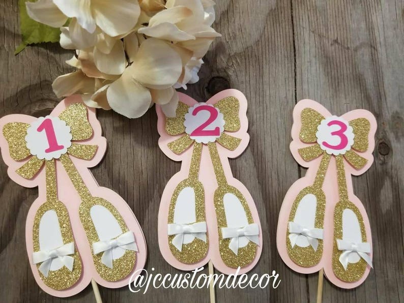 Ballerina Birthday-Ballerina Baby shower centerpiece-Ballerina theme pink gold centerpiece-Ballet slippers centerpiece-Ballerina baby shower