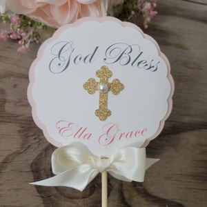 God Bless girl boy centerpiece-Baptism boy girl picks-Christening boy girl picks-Cross boy girl centerpiece-Baptism decor-God Bless decor