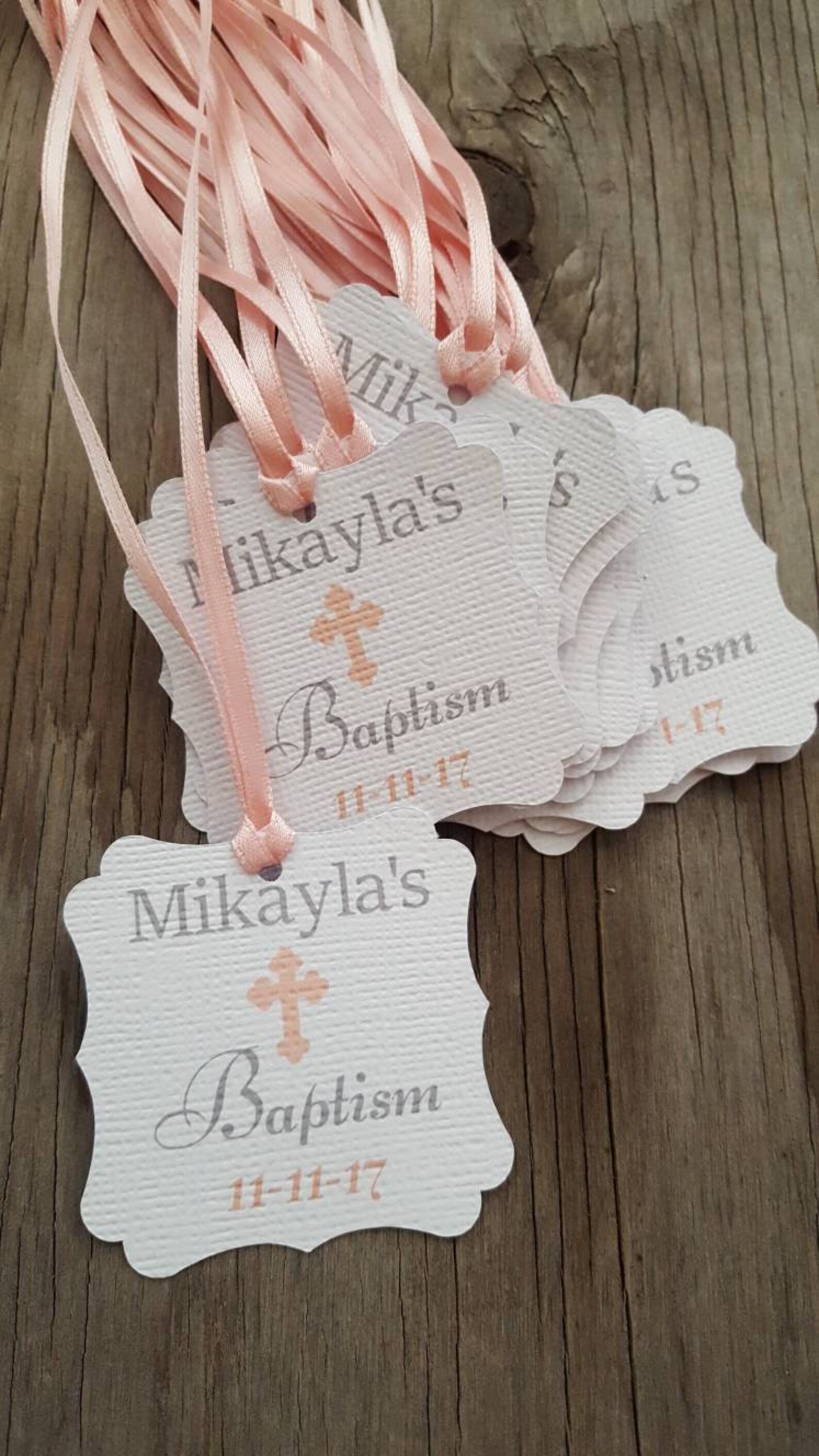 Personalized Baptism Christening Favor Tagsbaptism Favor Etsy