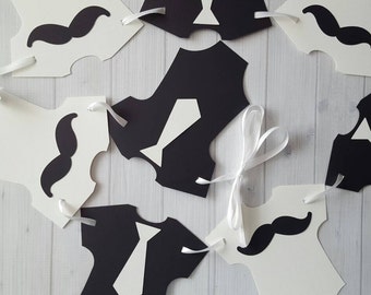 Little Man Bodysuit Banner, Bowtie & Mustache Baby Shower Decor-Bow tie baby boy shower banner-Little man bow banner-It’s A boy banner-Decor