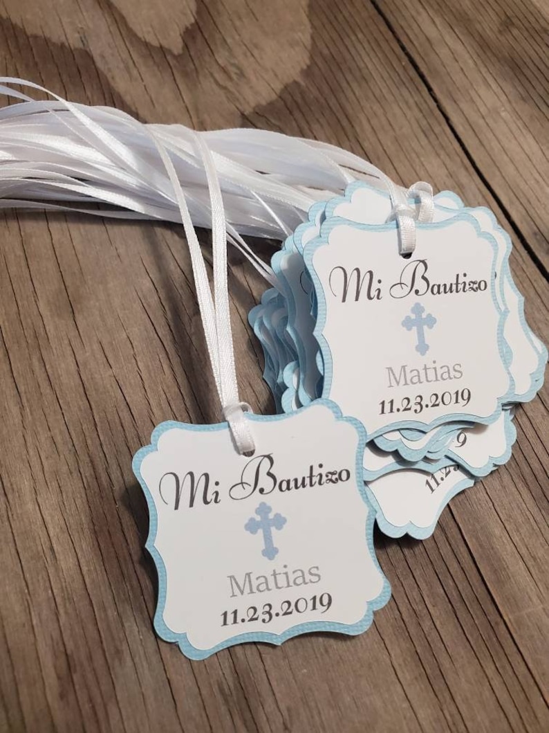 Personalized Mi Bautizo Favor Tags-baptism Favor Tags-mi - Etsy