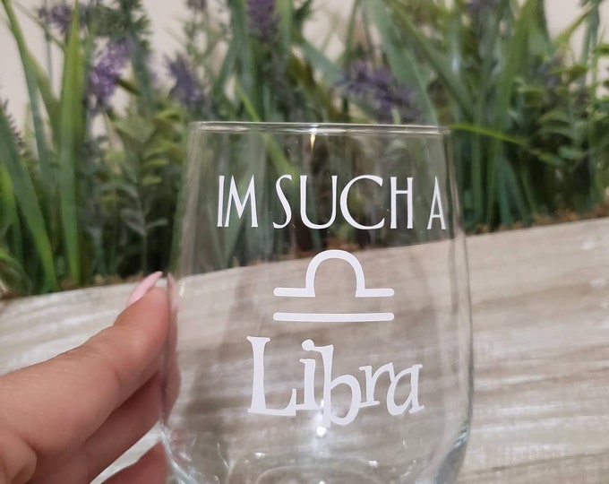 Aries-Leo-Cancer-Pisces-Scorpio-Taurus-Sagittarius-Gemini-Virgo-Libra-Capricorn-Aquarius wine glass-Zodiac Astrology Wine glass gift-Zodiac