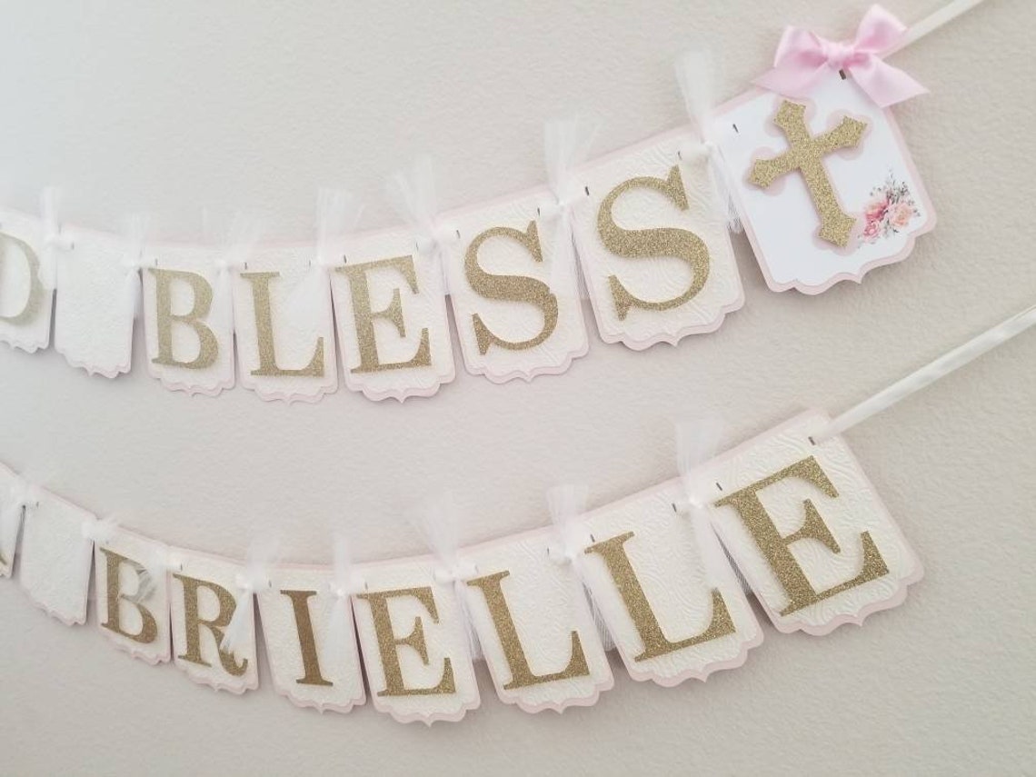 Baptism Banner Girl Baptism BannerChristening Etsy