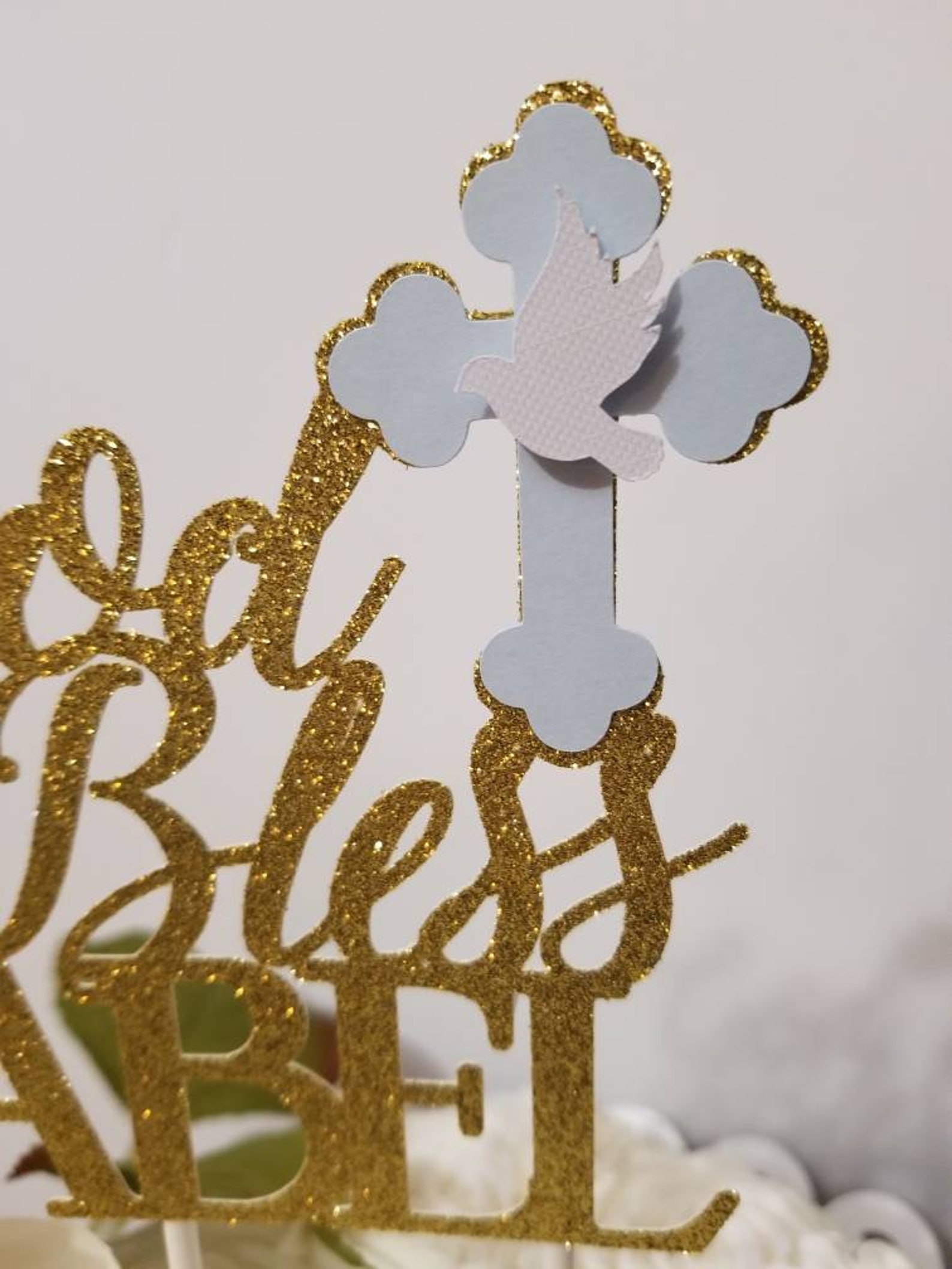 Boy God Bless Baptism Cake topperBoy Dove Cross Baptism cake Etsy