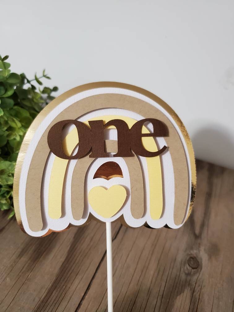 Boho Rainbow One Cake Topper-boho Rainbow Cake Topper-1st Birthday Boho ...