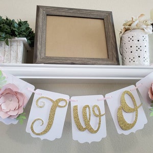 Two Glitter Girl highchair banner-Two highchair banner-Two girl banner-flower girl banner-Girl two highchair banner-two glitter banner-two